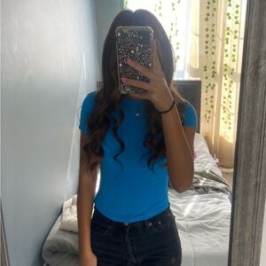 Polyester light blue tight top
